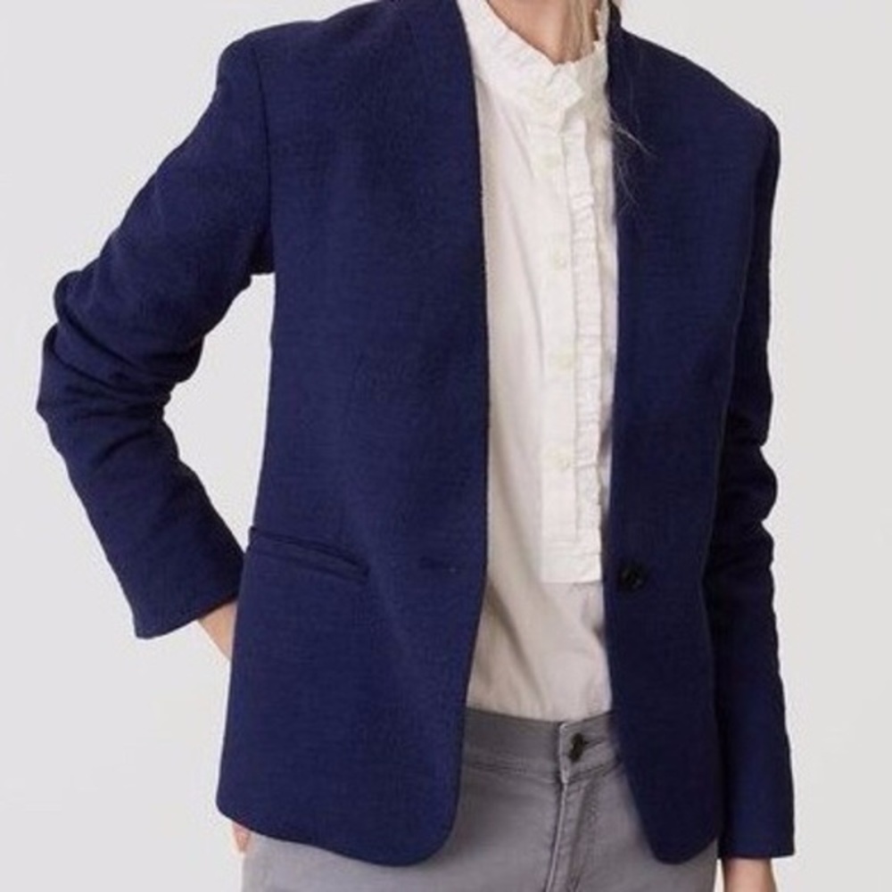 Loft Textured Collarless Blazer